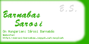 barnabas sarosi business card